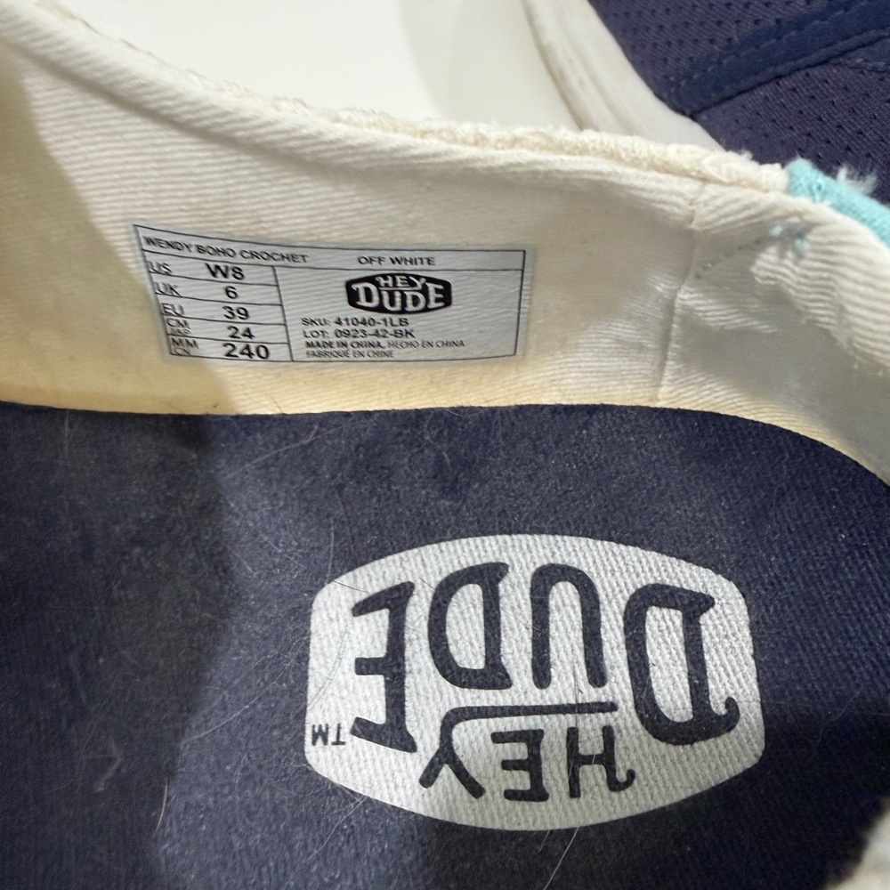 Hey Dude Women's White Flats with Bead Accents - Picture 4 of 4